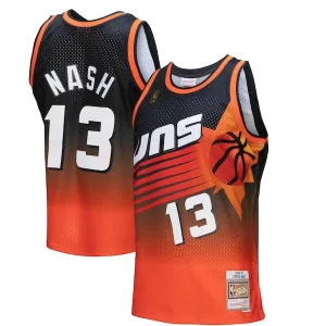 Fantastic Steve Nash Phoenix Suns 1996/97 Hardwood Classics Fadeaway Swingman Player Jersey Orange/Black