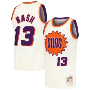 Fantastic Steve Nash Phoenix Suns Chainstitch Swingman Jersey Cream