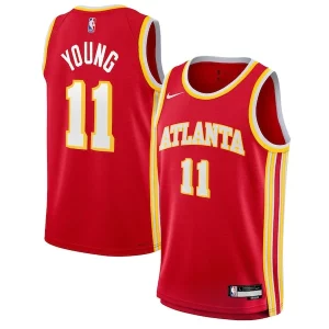 Fantastic Trae Young Atlanta Hawks Nike Youth Swingman Jersey Icon Edition Red