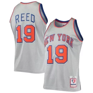 Fantastic Willis Reed New York Knicks 75th Anniversary 1969/70 Hardwood Classics Swingman Jersey Silver