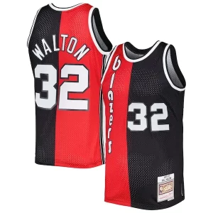 Gorgeous Bill Walton Portland Trail Blazers Hardwood Classics 1976/77 Split Swingman Jersey Red/Black