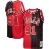 Gorgeous Dennis Rodman Chicago Bulls Big & Tall Hardwood Classics 1995/96 Split Swingman Jersey Red/Black