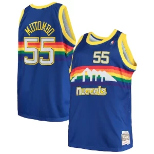 Gorgeous Dikembe Mutombo Denver Nuggets 1991/92 Big & Tall Hardwood Classics Swingman Jersey Royal