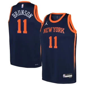 Gorgeous Jalen Brunson New York Knicks Jordan Brand Youth Swingman Jersey Statement Edition Navy