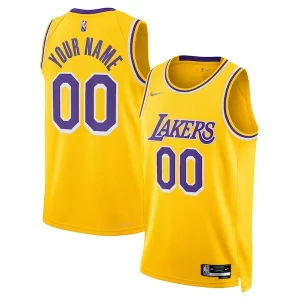 Gorgeous Los Angeles Lakers Nike 2021/22 Diamond Swingman Custom Jersey Icon Edition Gold