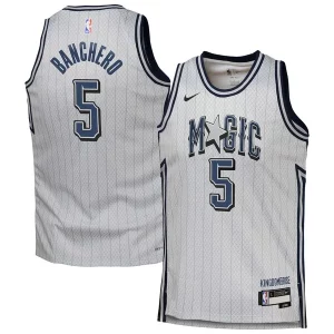 Gorgeous Paolo Banchero Orlando Magic Nike Youth 2024/25 Swingman Player Jersey City Edition Silver