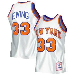 Premium Patrick Ewing New York Knicks 1985/86 Hardwood Classics 75th Anniversary Swingman Jersey Platinum