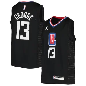 Gorgeous Paul George LA Clippers Jordan Brand Youth 2020/21 Swingman Player Jersey Black Statement Edition
