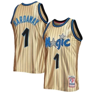 Gorgeous Penny Hardaway Orlando Magic 75th Anniversary 1993/94 Hardwood Classics Swingman Jersey Gold