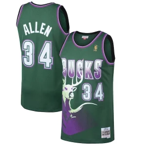 Gorgeous Ray Allen Milwaukee Bucks 1996/97 Hardwood Classics Swingman Jersey Kelly Green