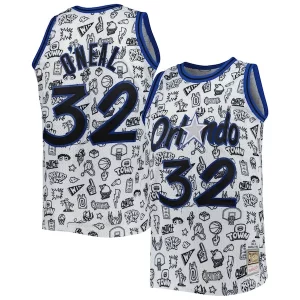 Gorgeous Shaquille O'Neal Orlando Magic 1994/95 Hardwood Classics Doodle Swingman Jersey White