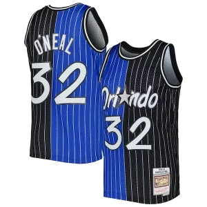 Gorgeous Shaquille O'Neal Orlando Magic Hardwood Classics 1994/95 Split Swingman Jersey Blue/Black