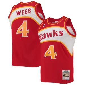 Gorgeous Spud Webb Atlanta Hawks Hardwood Classics Swingman Jersey Red