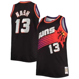 Gorgeous Steve Nash Phoenix Suns Big & Tall 1996/97 NBA 75th Anniversary Diamond Swingman Jersey Black