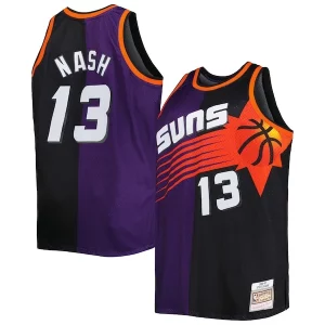 Gorgeous Steve Nash Phoenix Suns Big & Tall Hardwood Classics 1996/97 Split Swingman Jersey Purple/Black