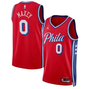 Gorgeous Tyrese Maxey Philadelphia 76ers Jordan Brand Unisex Swingman Jersey Statement Edition Red