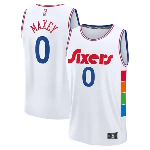 Stunning Tyrese Maxey Philadelphia 76ers 2024/25 Fast Break Player Jersey City Edition White