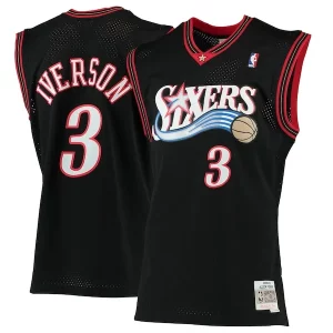 Impressive Allen Iverson Philadelphia 76ers 2000/01 Hardwood Classics Swingman Jersey Black