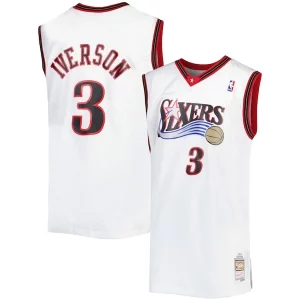 Impressive Allen Iverson Philadelphia 76ers Big & Tall Hardwood Classics 1996/97 Swingman Jersey White/Black/Red/Royal