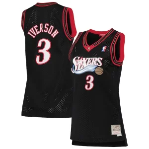 Impressive Allen Iverson Philadelphia 76ers Women's 2000/01 Hardwood Classics Swingman Jersey Black