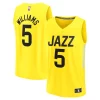 Impressive Cody Williams Utah Jazz 2024 NBA Draft Fast Break Player Jersey Icon Edition Yellow