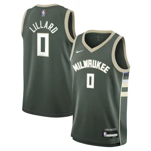 Impressive Damian Lillard Milwaukee Bucks Nike Youth Swingman Jersey Icon Edition Hunter Green