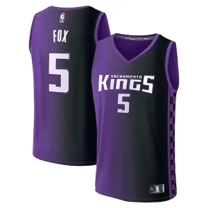 Impressive De'Aaron Fox Sacramento Kings Fast Break Replica Player Jersey Statement Edition Purple
