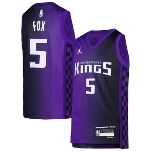 Impressive De'Aaron Fox Sacramento Kings Jordan Brand Youth Swingman Jersey Statement Edition Purple
