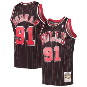 Impressive Dennis Rodman Chicago Bulls Hardwood Classics Swingman Jersey Black