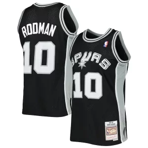 Impressive Dennis Rodman San Antonio Spurs 2001/02 Hardwood Classics Swingman Jersey Black