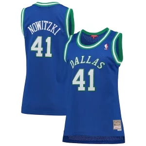 Impressive Dirk Nowitzki Dallas Mavericks Women's Hardwood Classics Swingman Jersey Blue