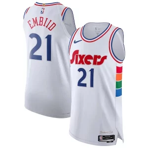 Impressive Joel Embiid Philadelphia 76ers Nike 2024/25 Authentic Player Jersey City Edition White