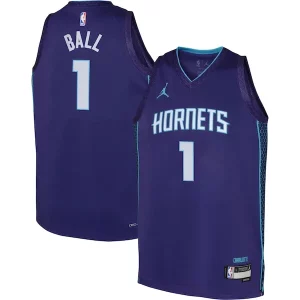 Impressive LaMelo Ball Charlotte Hornets Jordan Brand Youth Swingman Jersey Statement Edition Purple