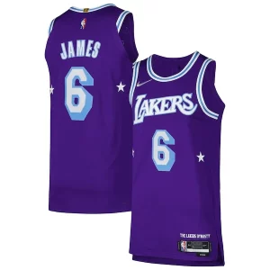 Impressive LeBron James Los Angeles Lakers Nike Authentic Player Jersey City Edition Purple