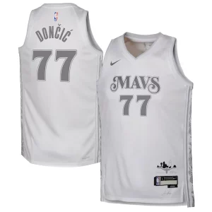 Impressive Luka Dončić Dallas Mavericks Nike Youth 2024/25 Swingman Player Jersey City Edition White