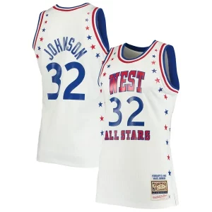 Impressive Magic Johnson Los Angeles Lakers 1983 NBA All Star Game Hardwood Classics Authentic Jersey White