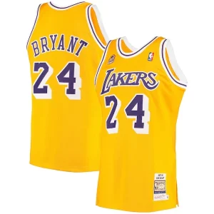 Impressive Men's Los Angeles Lakers Kobe Bryant Gold 2007 Hardwood Classics Authentic Jersey