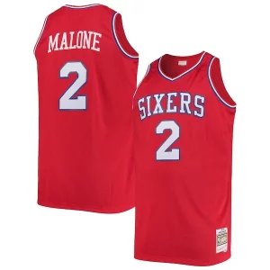 Impressive Moses Malone Philadelphia 76ers 1982/83 Big & Tall Hardwood Classics Swingman Jersey Red