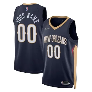 Impressive New Orleans Pelicans Nike 2021/22 Diamond Swingman Custom Jersey Icon Edition Navy