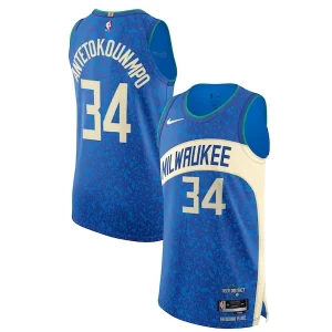 Impressive Nike Giannis Antetokounmpo Milwaukee Bucks Authentic Jersey City Edition Blue