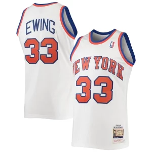 Impressive Patrick Ewing New York Knicks 1985/86 Hardwood Classics Authentic Jersey White
