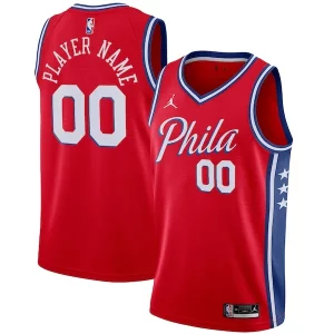 Impressive Philadelphia 76ers Jordan Brand Swingman Custom Jersey Statement Edition Red