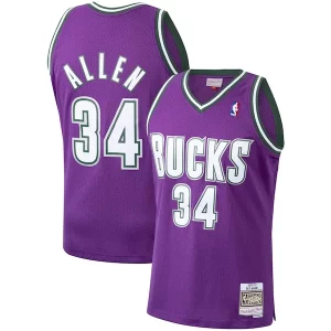 Impressive Ray Allen Milwaukee Bucks 2000/01 Hardwood Classics Swingman Jersey Purple