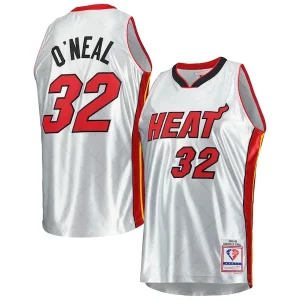 Impressive Shaquille O'Neal Miami Heat 2005/06 Hardwood Classics 75th Anniversary Swingman Jersey Platinum