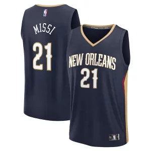 Impressive Yves Missi New Orleans Pelicans 2024 NBA Draft Fast Break Player Jersey Icon Edition Navy