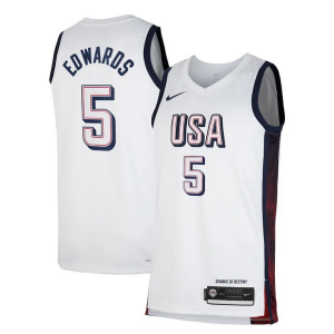 Premium Anthony Edwards Unisex Nike Men's USA Basketball 2024 Swingman Player Jersey White