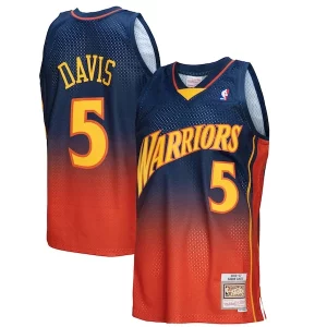 Premium Baron Davis Golden State Warriors 2006/07 Hardwood Classics Fadeaway Swingman Player Jersey Navy/Orange