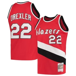 Premium Clyde Drexler Portland Trail Blazers 1983/84 Hardwood Classics Swingman Jersey Red