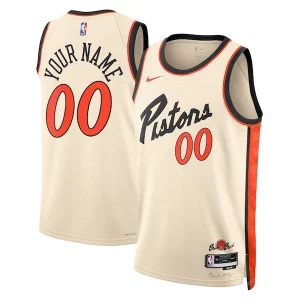 Premium Detroit Pistons Nike Unisex 2024/25 Custom Swingman Jersey City Edition White