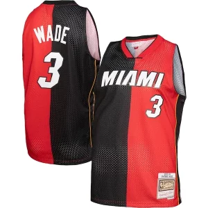Premium Dwyane Wade Miami Heat Big & Tall Hardwood Classics 2005/06 Split Swingman Jersey Black/Red